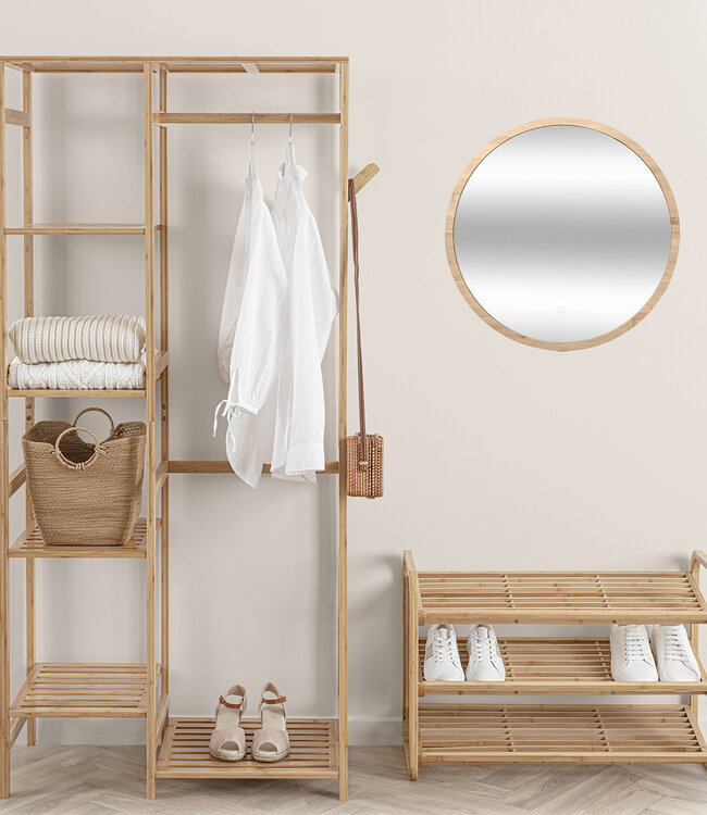 Bamboo Shoe Rack with 3 Levels - Holds 9 Pairs of Shoes - Modern Shoe Rack Treated