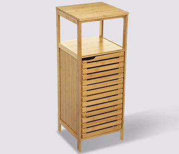  5Five Étagère de salle de bains - Bambou - Étagère de rangement - 78,5 x 30 cm - 1 porte - 4 étagères