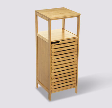  5Five Étagère de salle de bains - Bambou - Étagère de rangement - 78,5 x 30 cm - 1 porte - 4 étagères