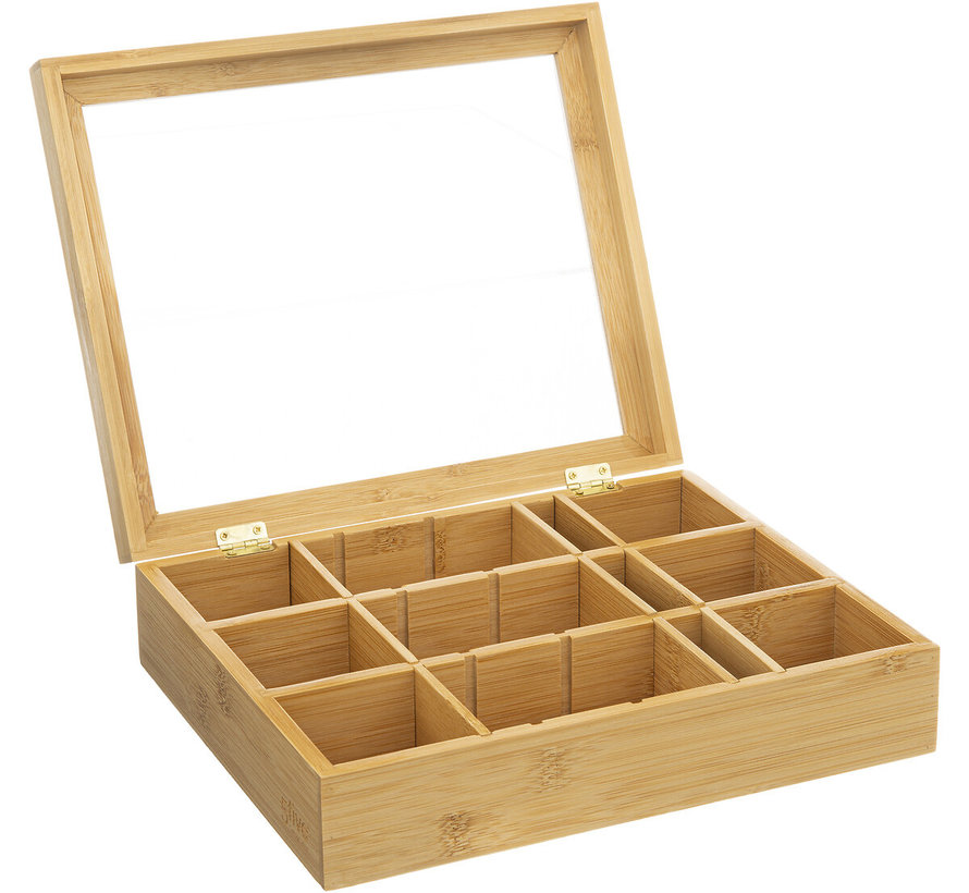 Bamboo organizer infusions adjustable to 12 compartments