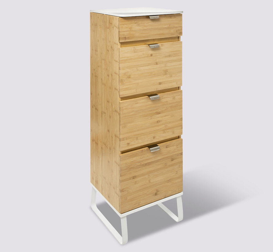 Bamboo dresser with mirror - Natural - 5Five