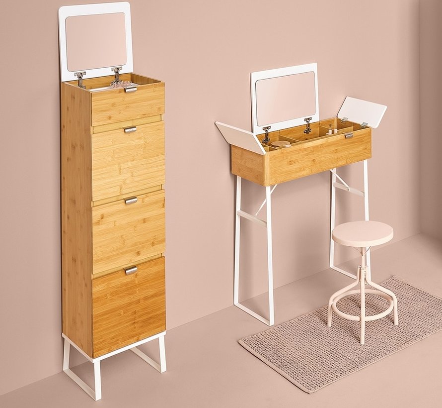 Commode en bambou avec miroir - Naturel - 5Five