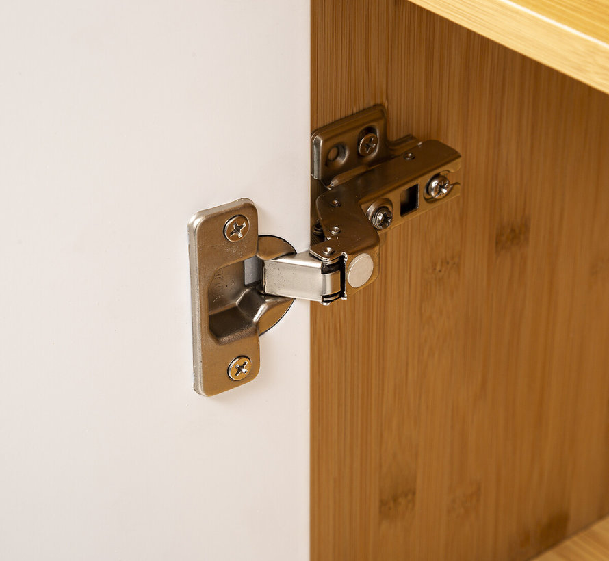 Bamboo bathroom mirror included 6 compartments Koning Bamboe