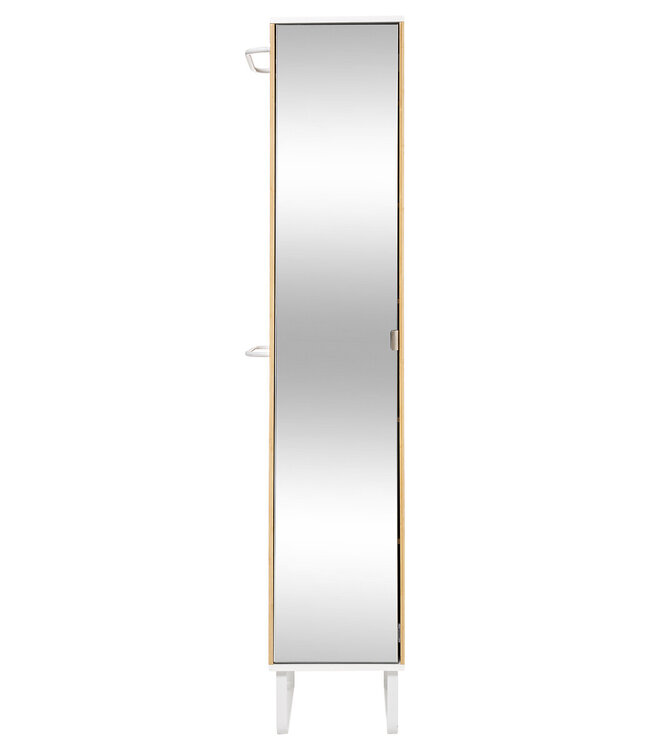 Bamboe badkamer kast - Incl spiegeldeur - 6 vaks + 2 Handdoekhouders