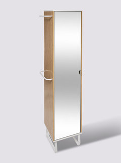  5Five Armoire de toilette en bambou - Miroir inclus - 6 compartiments