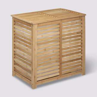  5Five Doppelter Bambus-Wäschekorb - 2 × 50 l - Sicela