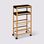 Narrow Trolley on Wheels - 3 Levels - Bamboo - Black - 5five