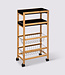 Narrow Trolley on Wheels - 3 Levels - Bamboo - Black - 5five