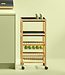 Narrow Trolley on Wheels - 3 Levels - Bamboo - Black - 5five