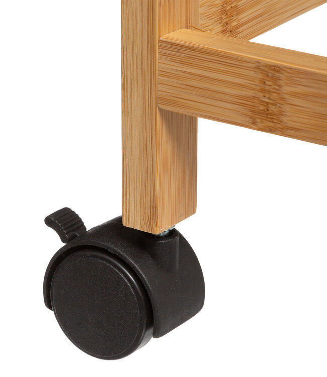 Narrow Trolley on Wheels - 3 Levels - Bamboo - Black - 5five