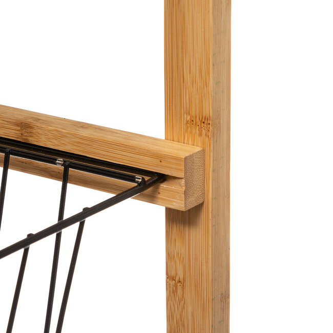 Narrow Trolley on Wheels - 3 Levels - Bamboo - Black - 5five