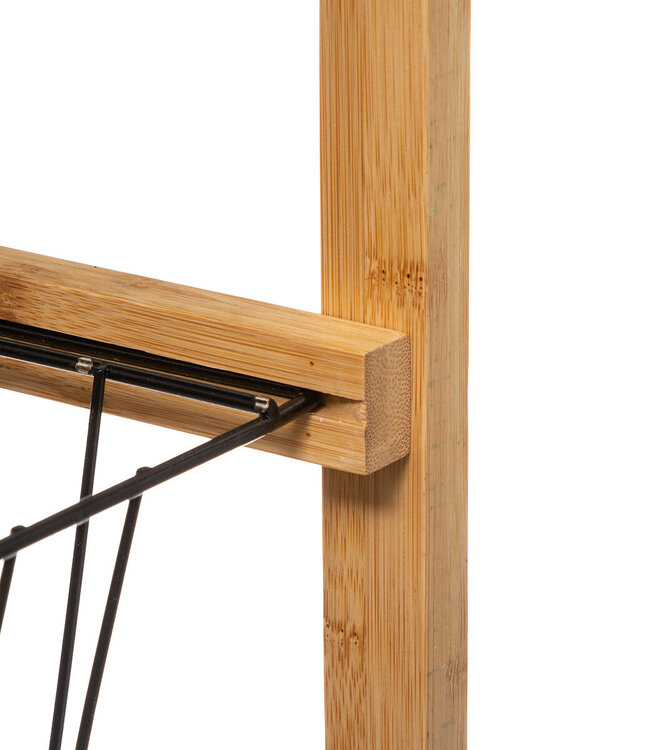 Narrow Trolley on Wheels - 3 Levels - Bamboo - Black - 5five