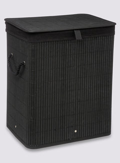  5Five Black bamboo laundry basket - 40 x 30 x 50 cm - 60 liters