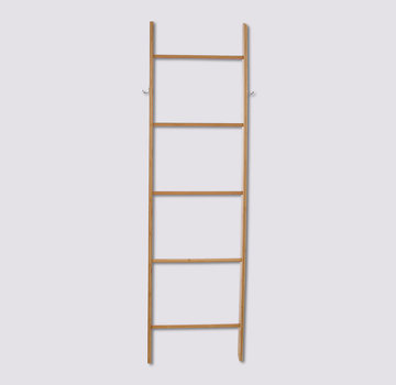  5Five Handdoekladder met 5 treden + 2 Haken - Hoogte 170 cm  - bamboe