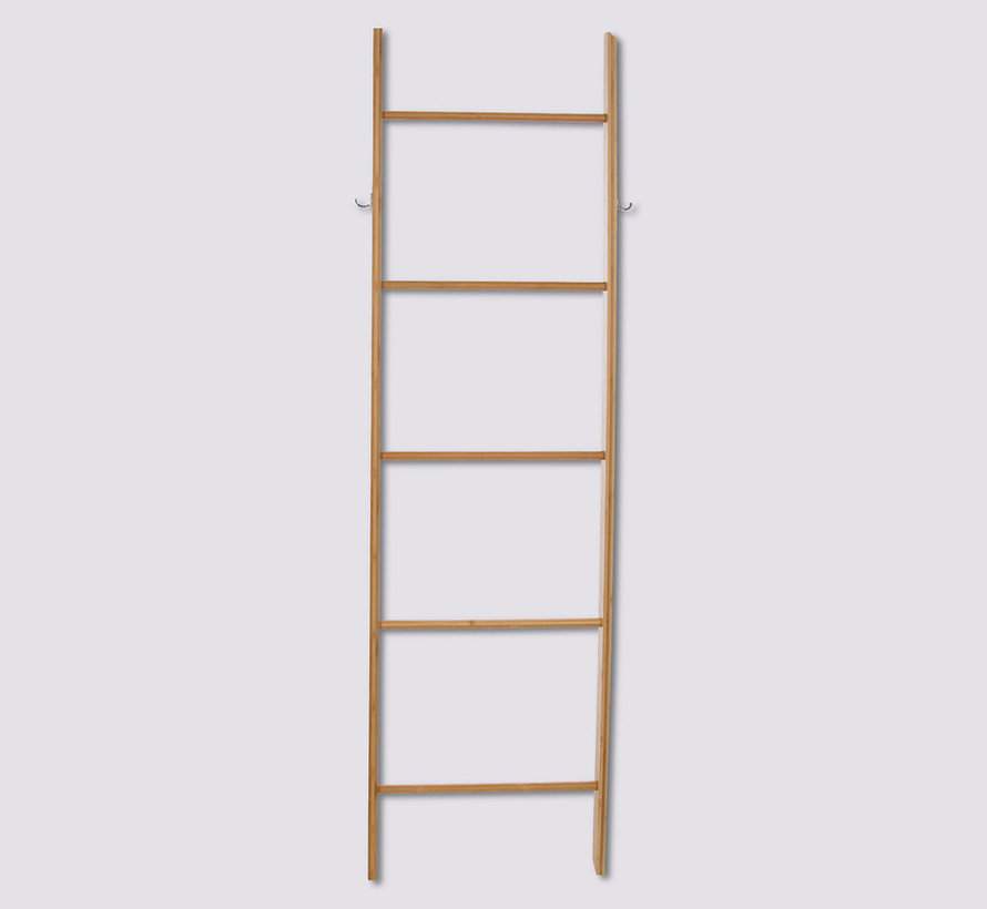 Decoratieve bamboe ladder - Handdoekladder met 5 treden - Hoogte 170 cm