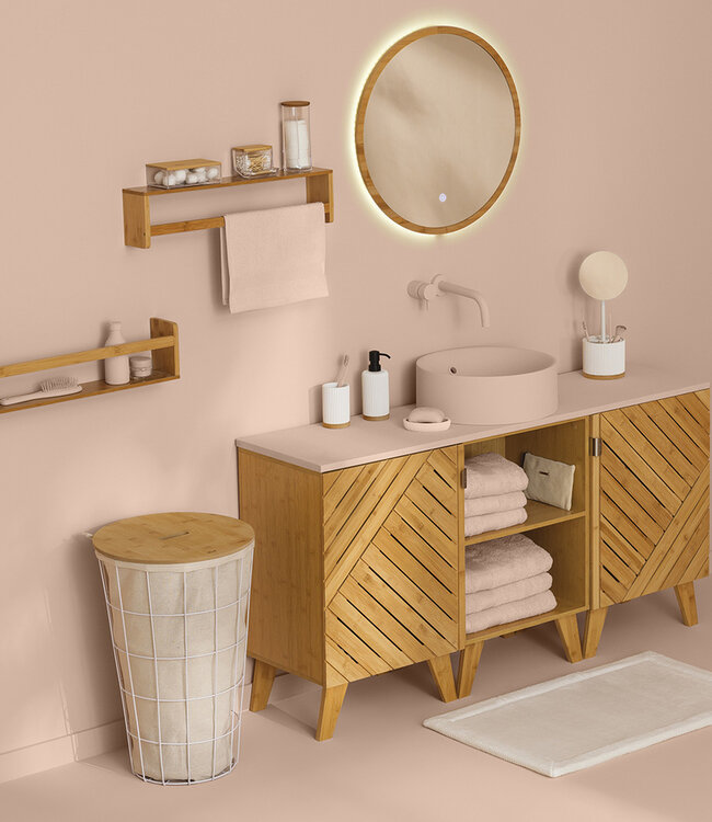 Open Bathroom Cupboard - Bamboo