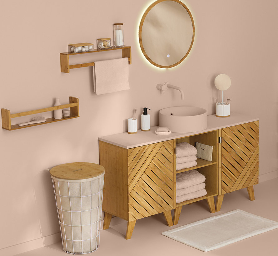 Open Bathroom Cupboard - Bamboo