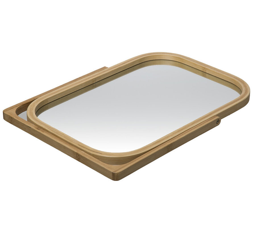 Rotatable Bamboo Make-up Mirror - Eye Catcher - H39 cm x W28 cm