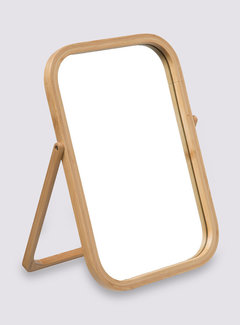  5Five Draaibare Bamboe Make-up spiegel - Eye Catcher - H39 cm x B28 cm