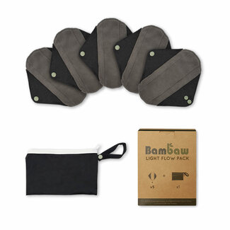 BamBaw 5 Pack - Washable Panty Liners - Light Flow - Small