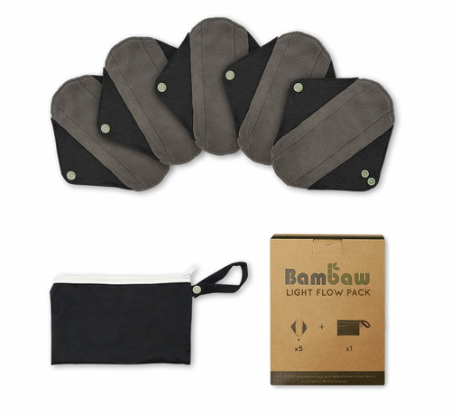 BamBaw 5 Pack - Wasbare Inlegkruisjes - Light Flow - Small - Bambaw