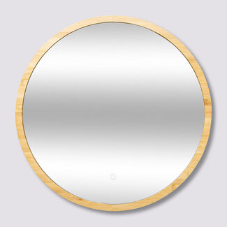  5Five Bamboo round Mirror with Led Lighting - Glass - Touch