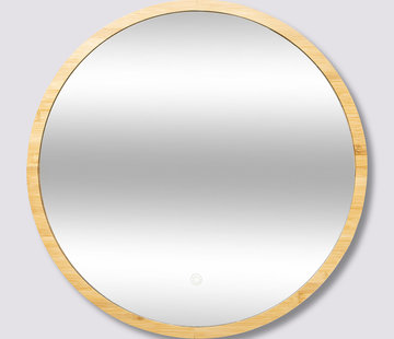  5Five Bamboo round Mirror with Led Lighting - Glass - Touch