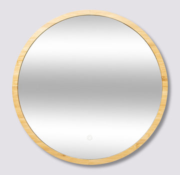  5Five Bamboo round Mirror with Led Lighting - Glass - Touch