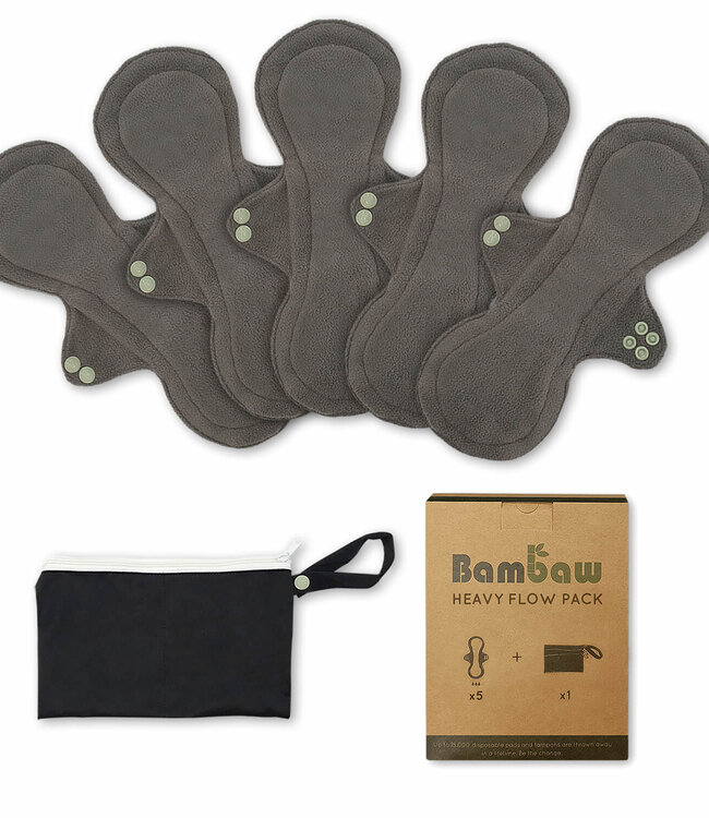 Bamboe Wasbare Inlegkruisjes - Set van 5 - Heavy Flow  - Bambaw