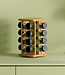 Bamboo Efficient Spice Rack with 16 Glass Jars - Turning Rack
