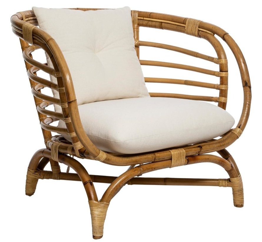 Rattan Armchair with Armrest - Farah