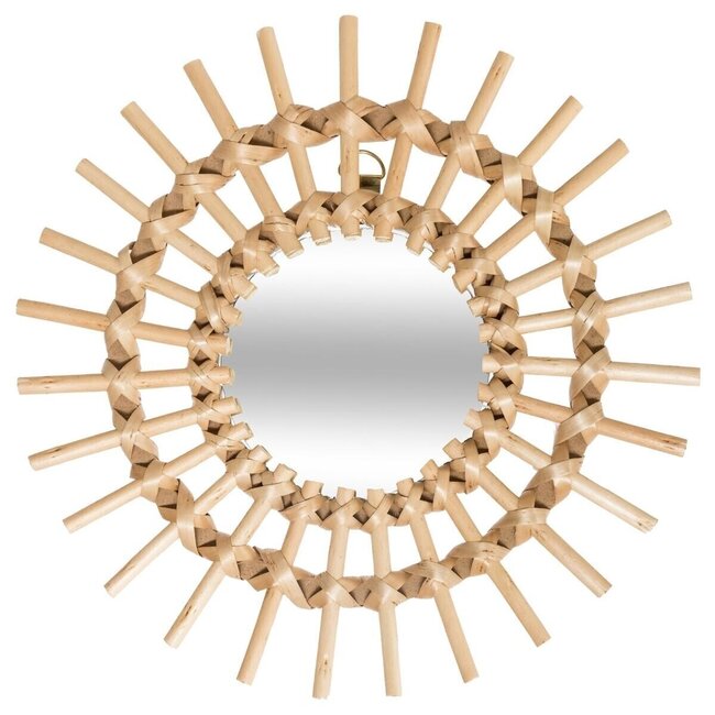 Rotan Spiegel - Zon - Set van 3 - D28cm