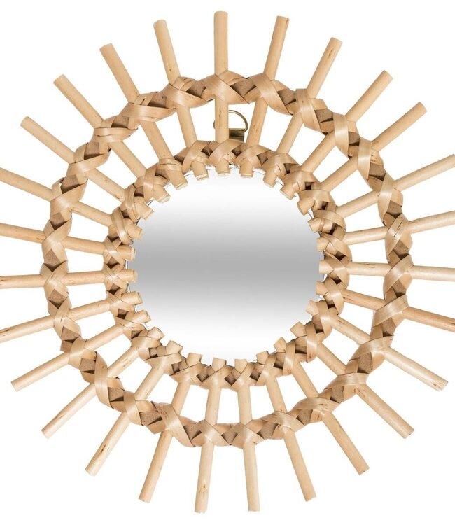 Rotan Spiegel - Zon - Set van 3 - D28cm