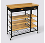 Bamboo Trolley - kitchen trolley with handy drawers - Black