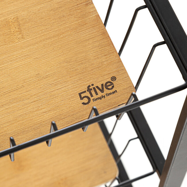 Kitchen Trolley - 3 Levels - Nera - 70cm - Black Bamboo