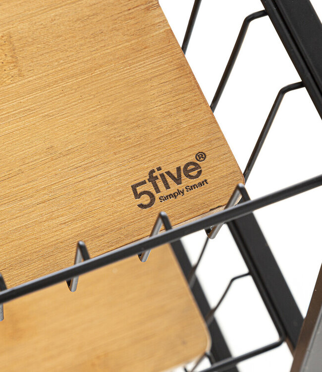 Kitchen Trolley - 3 Levels - Nera - 70cm - Black Bamboo