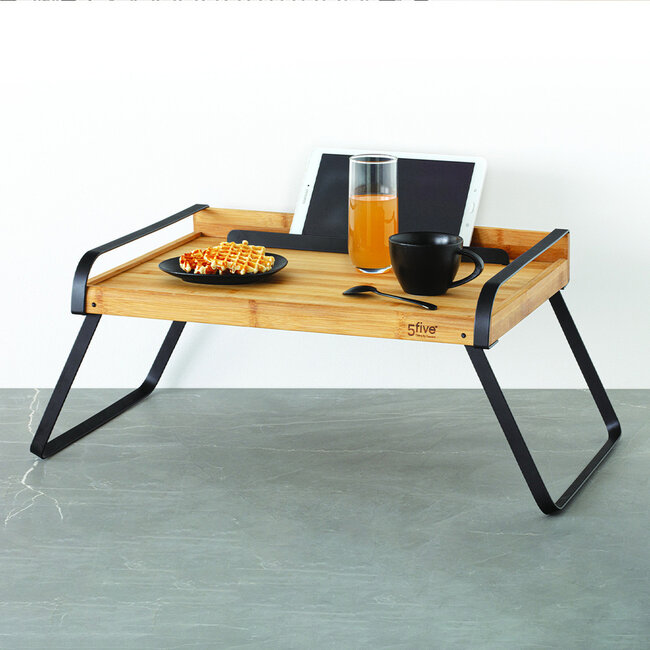 Bamboe Ontbijt dienblad - Laptoptafel - Tefefoonhouder - Nera - 51 x 31 cm