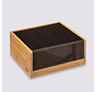 Modern Tea Box 6 Sections - Black Bamboo - 21 x 21 x 10 cm