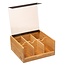 Modern Tea Box 6 Sections - Black Bamboo - 21 x 21 x 10 cm