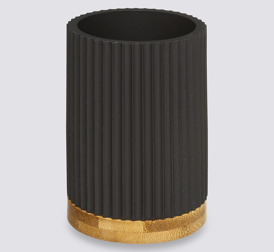 Bamboo Toothbrush Holder - 2 Pieces - Black