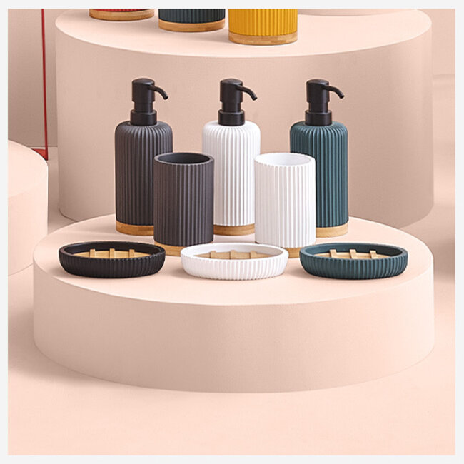 Bamboo Toothbrush Holder - 2 Pieces - Black