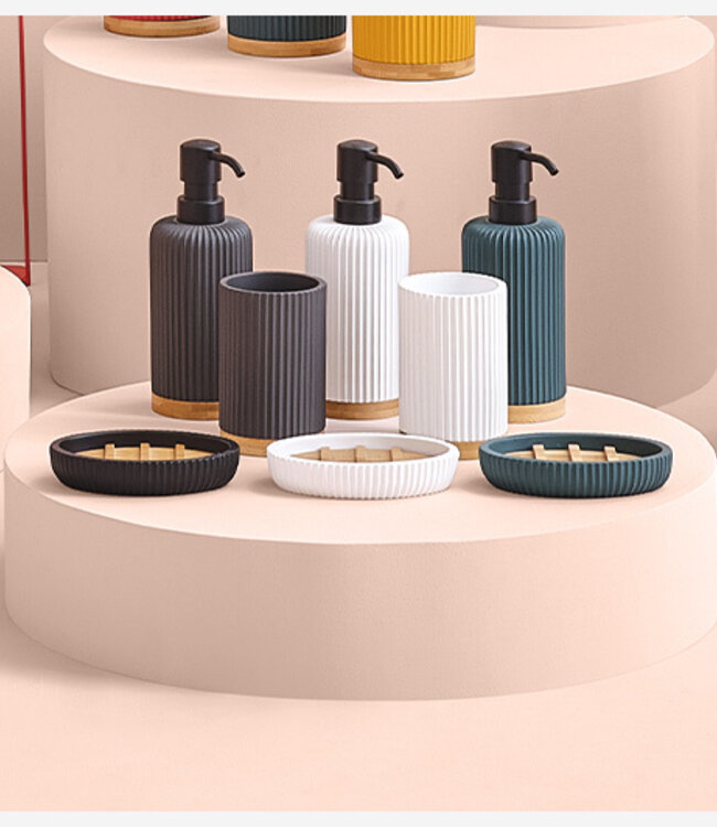 Bamboe Tandenborstelhouder - 2 Stuks - Zwart