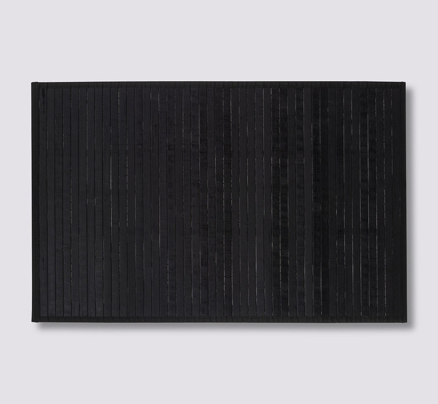Hoogwaardige Bamboe vloerkleed - Badmat - 80 x 50 cm - Zwart