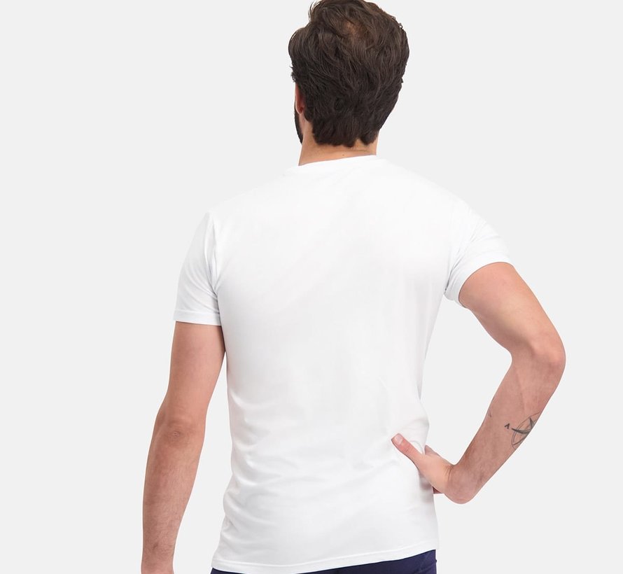 Bamboo Basics T-shirts Ruben round neck– White (2-pack)