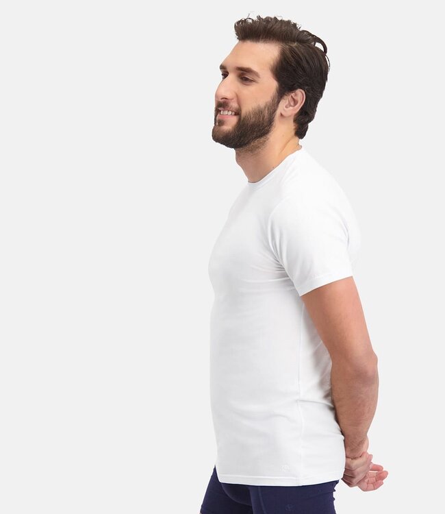 Bamboo Basics T-shirts Ruben round neck– White (2-pack)