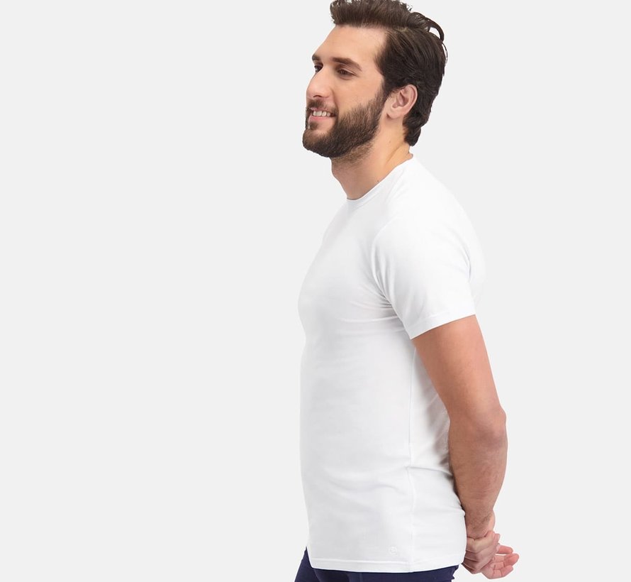 Bamboo Basics T-shirts Ruben round neck– White (2-pack)