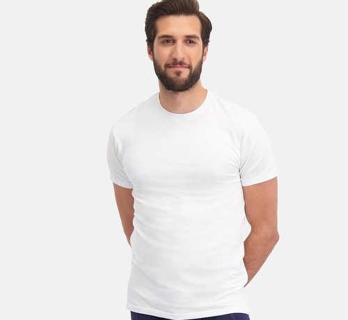 Bamboo Basics Bamboo Basics T-shirts Ruben round neck– White (2-pack)