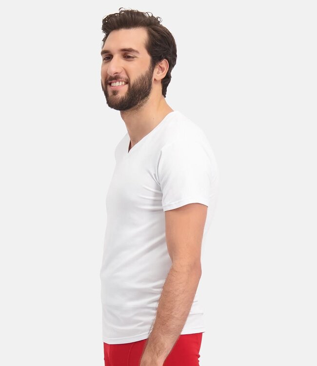 Bamboo Basics T-shirts Velo V- hals – Wit - (2-pack)