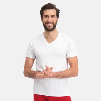 Bamboo Basics T-Shirts Velo V-Ausschnitt - Weiß - (2er-Pack)