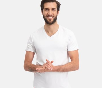 Bamboo Basics T-shirts Velo V- hals – Wit - (2-pack)